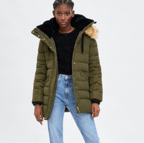 ZARA Mid Length Puff Coat - Picture 2 of 4